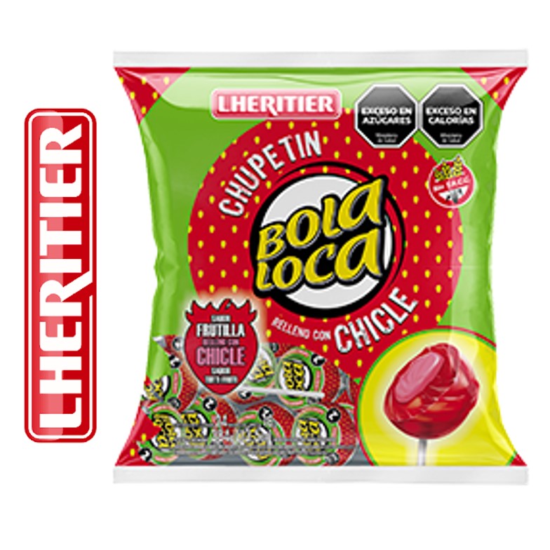 CHUPETIN BOLA LOCA 24X16GR FRUTILLA