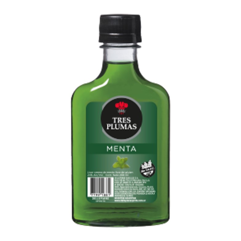 PETACA TRES PLUMAS 200 ML MENTA (12XB)