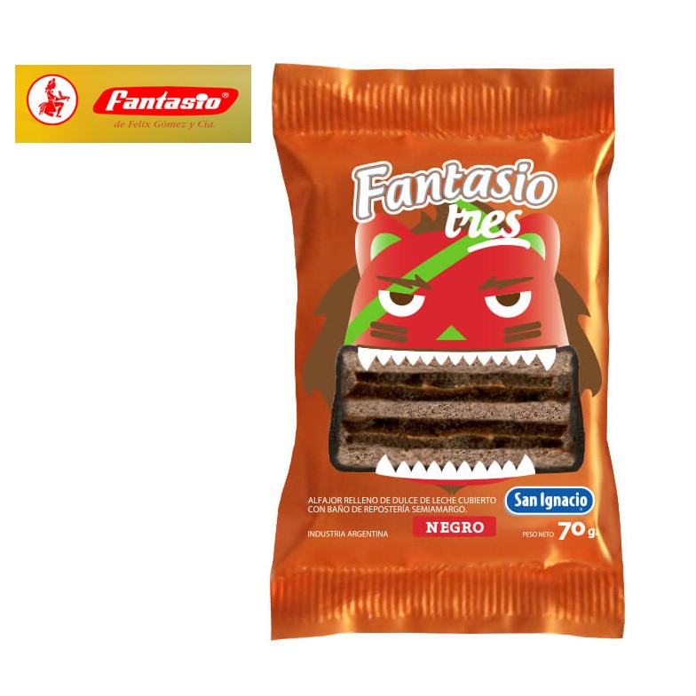 ALFAJOR FANTASIO 24 U NEGRO TRIPLE