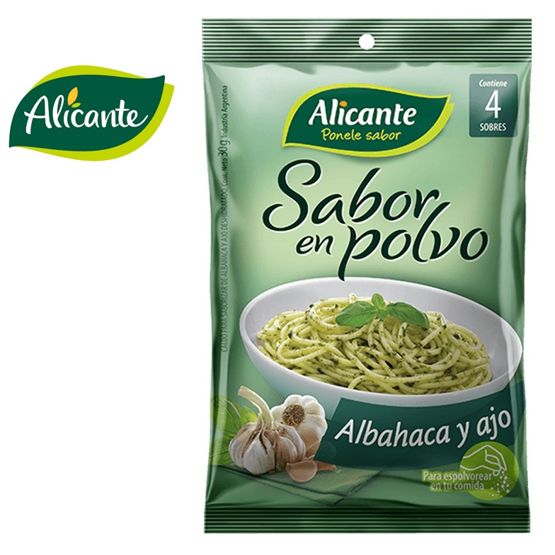 SABOR POLVO ALICANTE 4X7,5 GR ALBAHACA Y AJO (10XB)