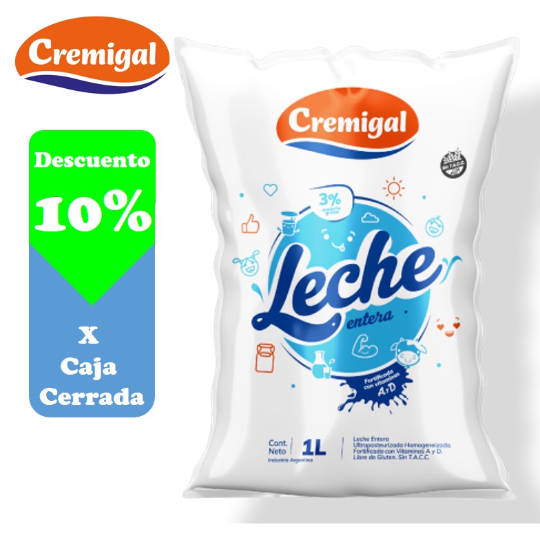 LECHE CREMIGAL ENTERA SACHET 1LT (12XB)