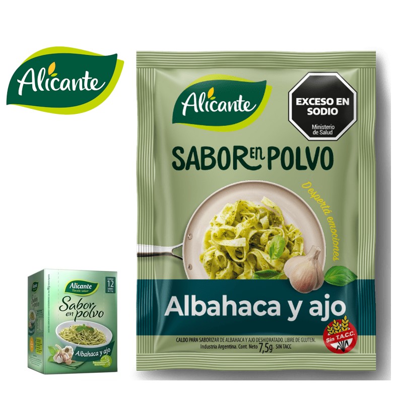 SABOR POLVO ALICANTE 12 U ALBAHACA/AJO (10XB)