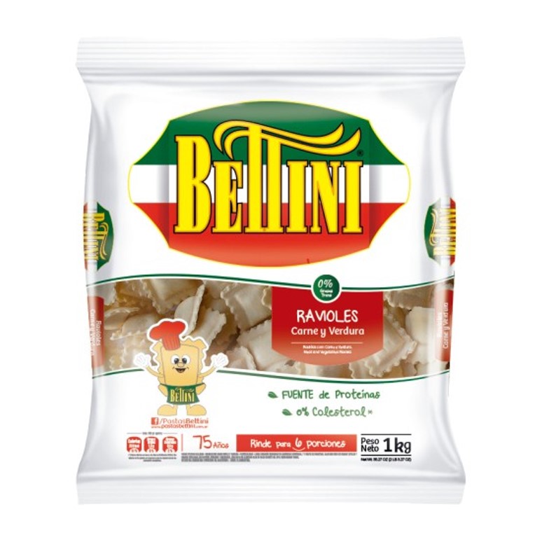 RAVIOLES ORALI 1 KG CARNE Y VERDURA