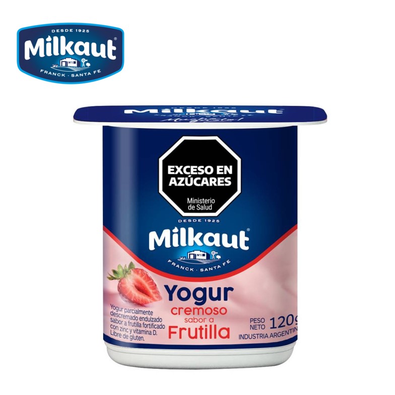 YOGUR MILKAUT 120 GR CREMOSO FRUTILLA (24XB)