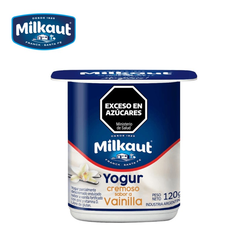 YOGUR MILKAUT 120 GR CREMOSO VAINILLA (24XB) - imagen 2