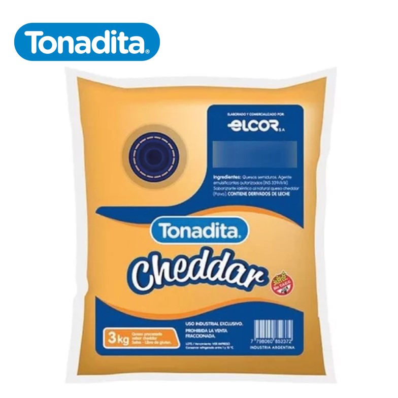 CHEDDAR TONADITA 3 KG SALSA BOLSA (2 UXB)