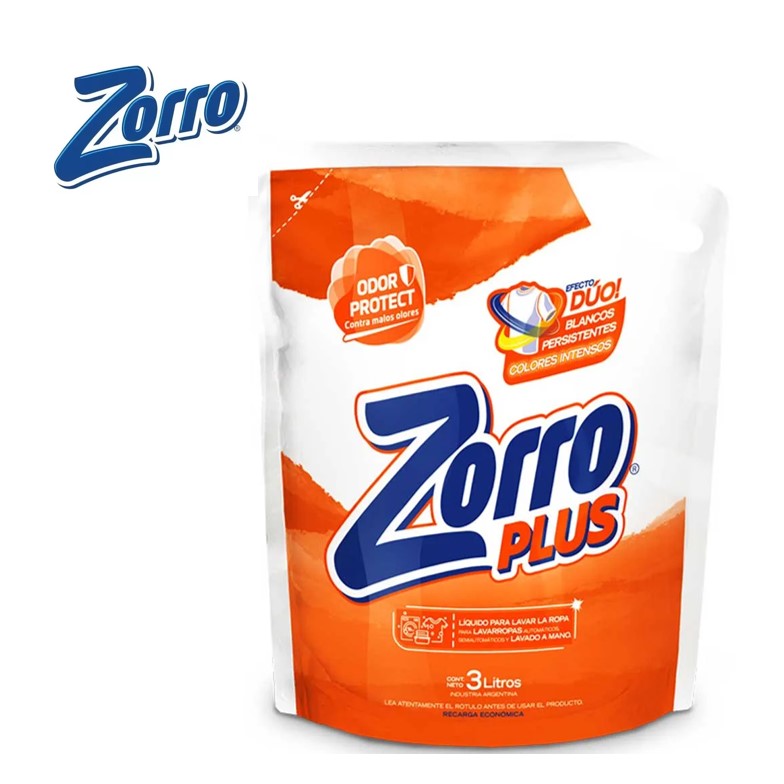 JABON LIQ ZORRO 3 LT CLASICO DOYPACK (4XB)