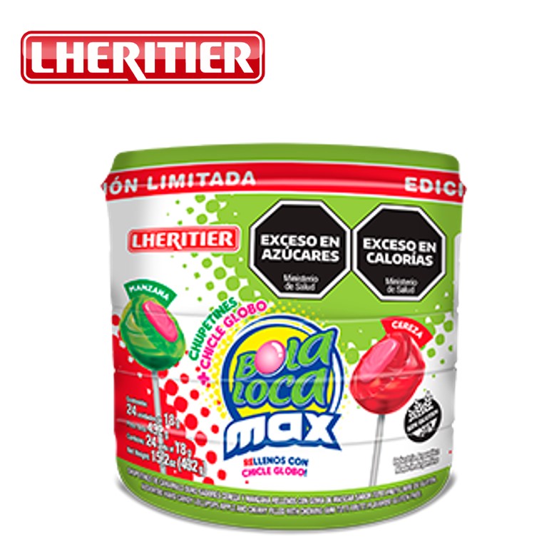 CHUPETIN BOLA LOCA 24X18GR MAX CER-MANZ TARRO
