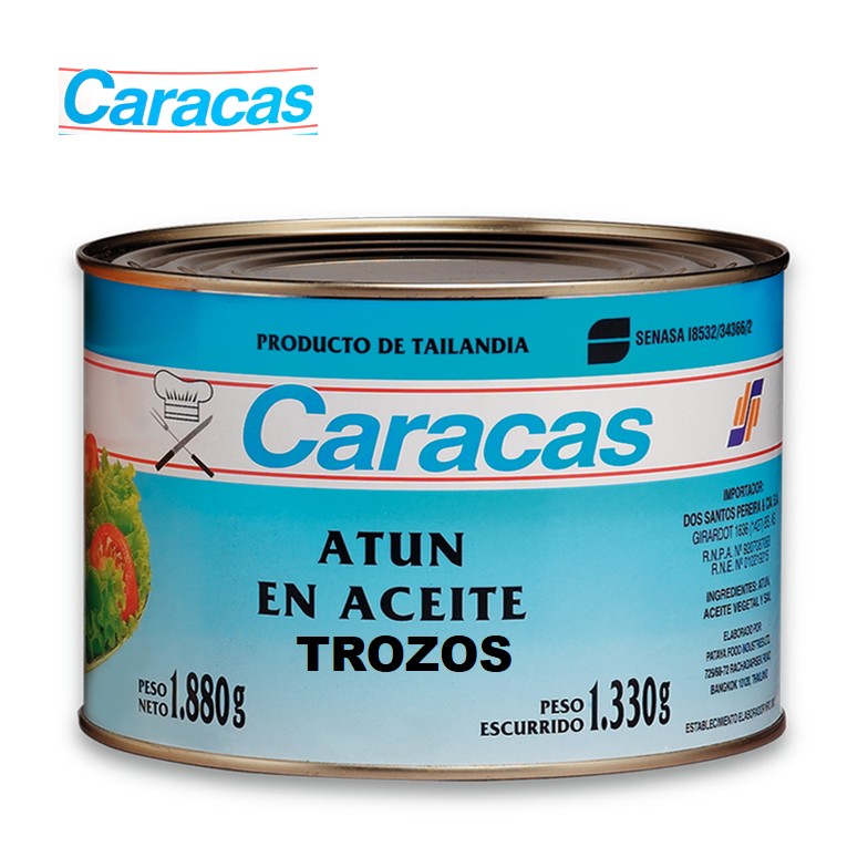 ATUN CARACAS 1800G TROZO EN ACEITE