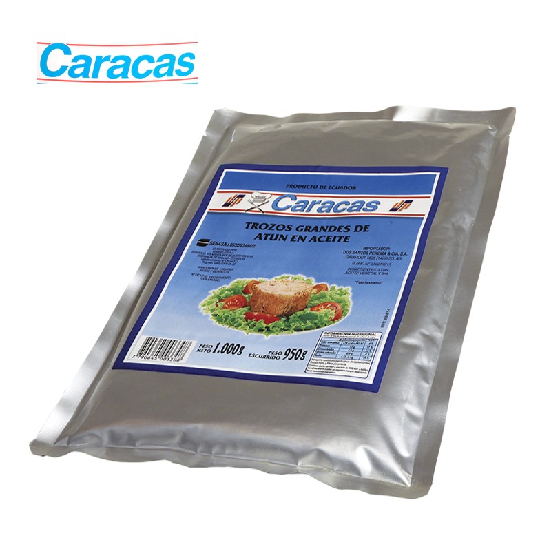 ATUN CARACAS TROZOS ACEITE POUCH X 1KG