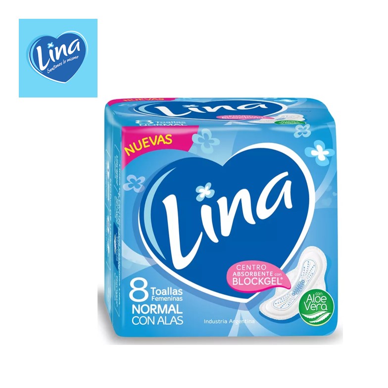 TOALLA FEM LINA  8 U C/ALAS (48XB)