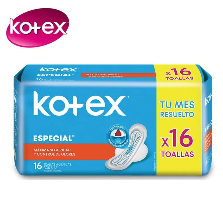 TOALLA FEM KOTEX 16 U ESPECIAL C/ ALAS (24XB)