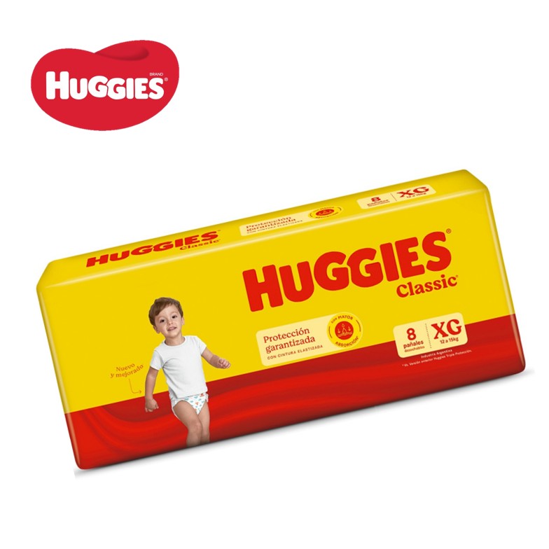 PAÑ HUGGIES CLASSIC 8 U XG  (10XB)
