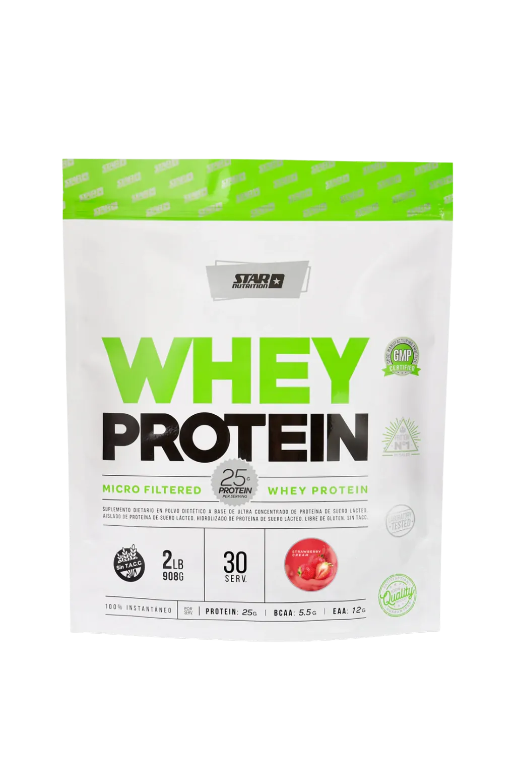 Whey Protein Doypack 2lbs - Star Nutrition (908 gr, Frutilla)