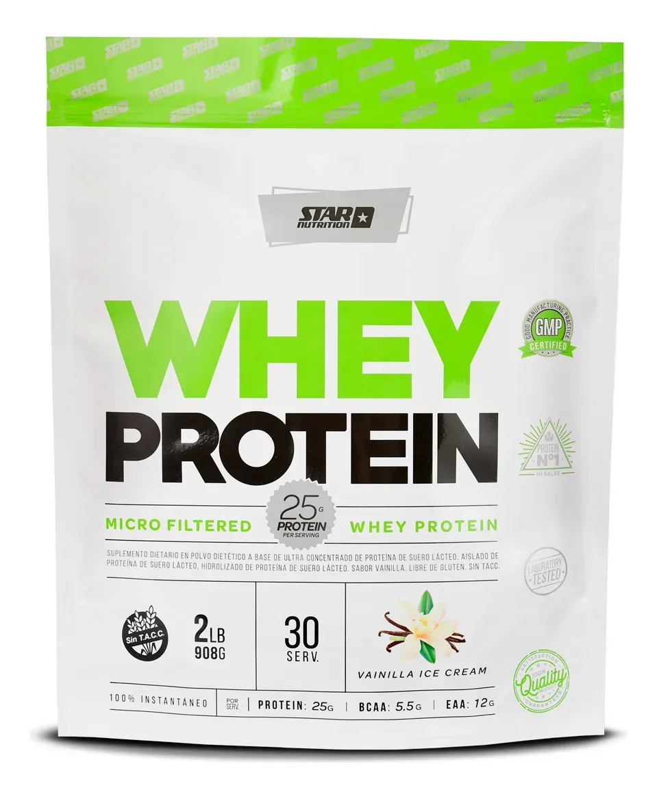 Whey Protein Doypack 2lbs - Star Nutrition (908 gr, Vainilla)