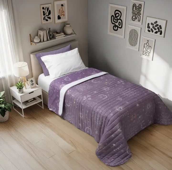 COVER JUVENIL 1 1/2 PLAZAS REVERSIBLE VIOLETA- JEAN CARTIER 