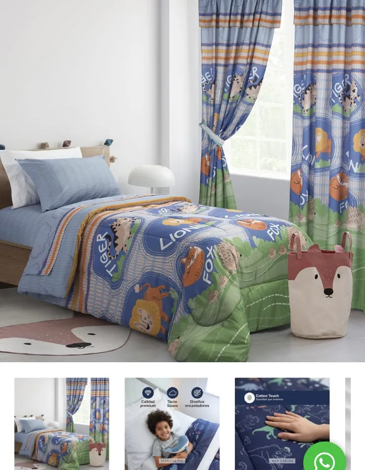 ACOLCHADO 1 1/2 PLAZA INFANTIL PREMIUM FOX - JEAN CARTIER 