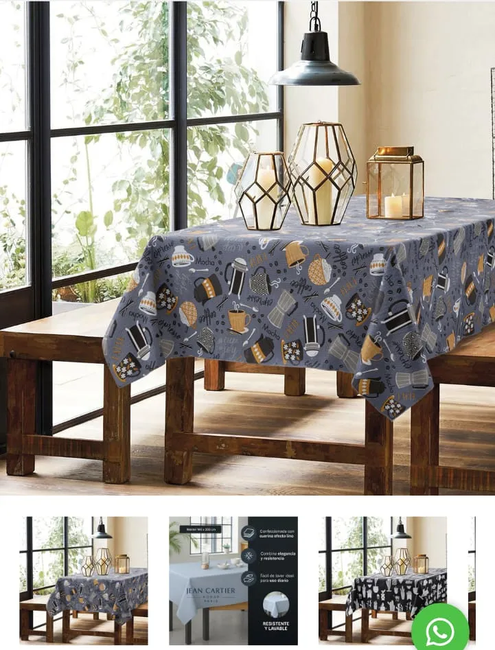 MANTEL DE CUERINA ESTAMPADA 140 X 200 CM - JEAN CARTIER 