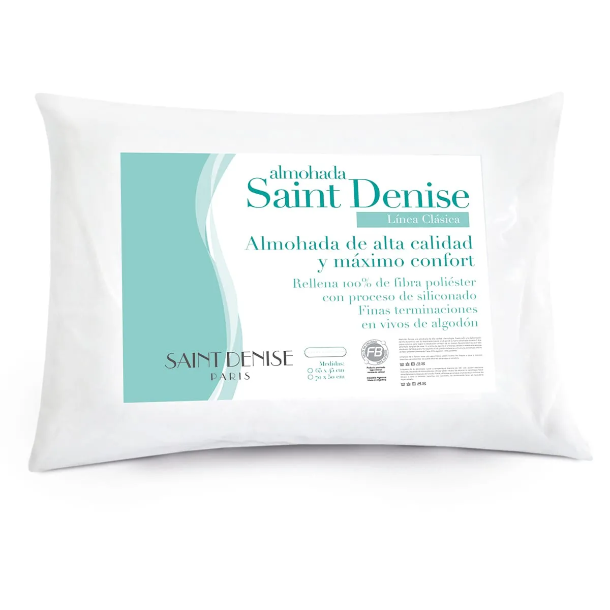 ALMOHADA 70 X 50 CM CON FIBRA SILICONADO MICROFIBRA PREMIUM- SAINT DENISE 