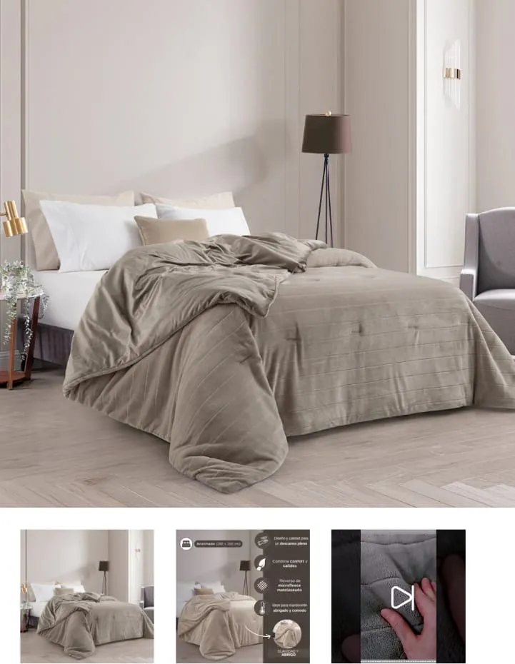 EDREDÓN KING SIZE PREMIUM SUPER SOFT CON REVERSO DE MICROFLEECE VISION JEAN CARTIER 