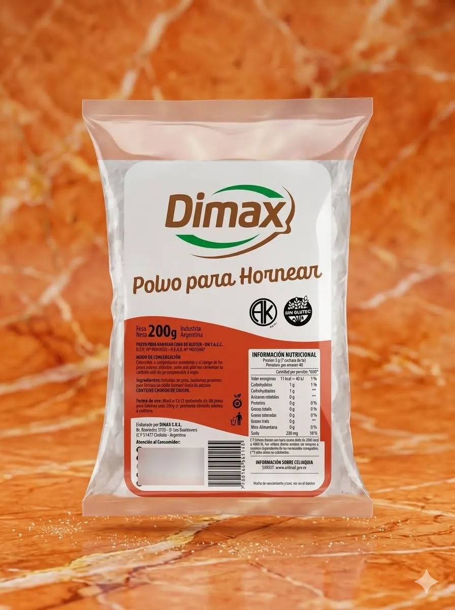 Polvo de hornear dimax