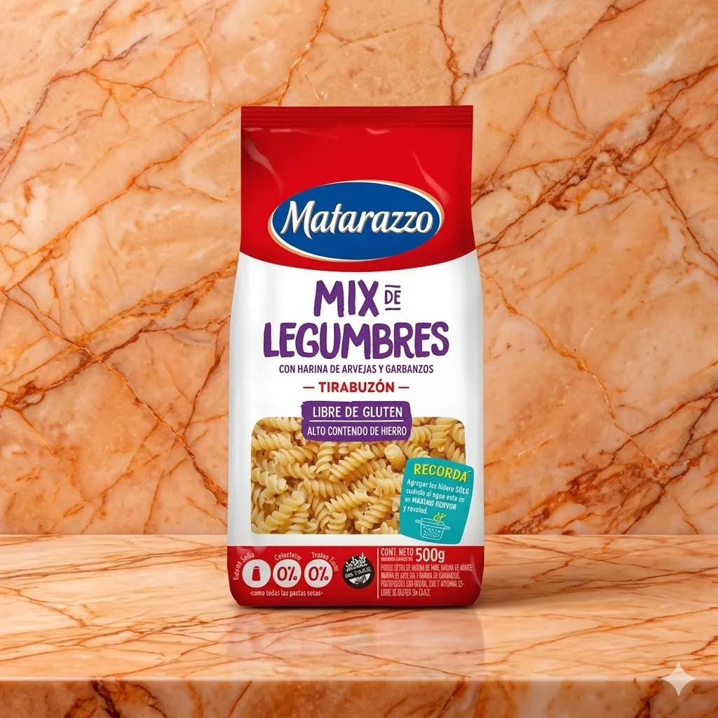 Fideos Matarazzo tirabuzon Mix de legumbres