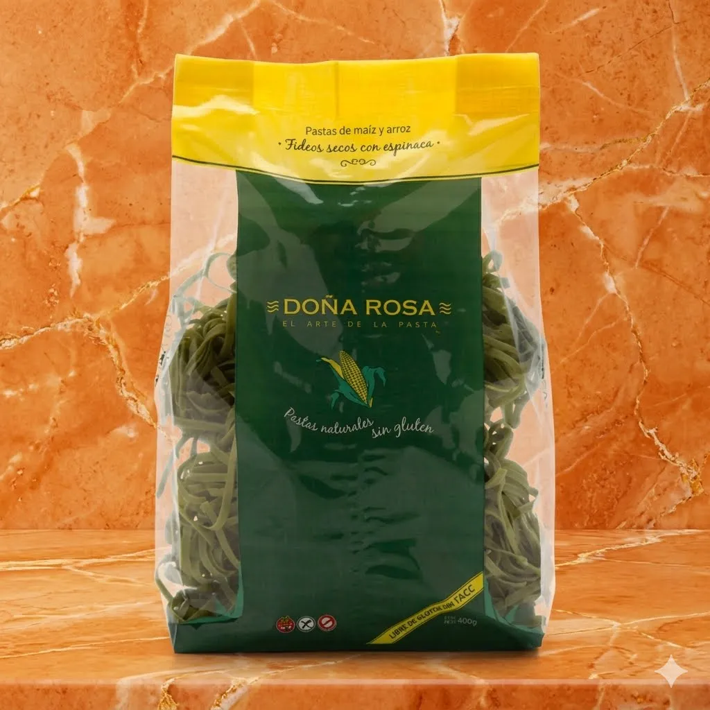 Fideos caseritos de espinaca