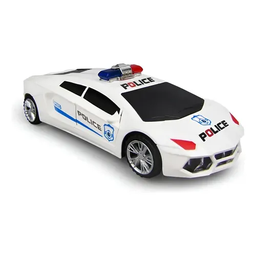 Auto policía en caja luz y sonido