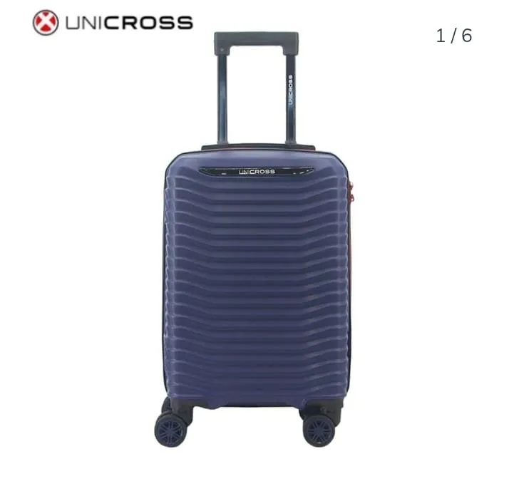 VALIJA UNICROSS CARRY ON MATERIAL ABS + PC 4 RUEDAS 20 PULGADAS 46 X 36 X 20 CM COLOR AZUL PRECIO UNITARIO ( 622076A20)