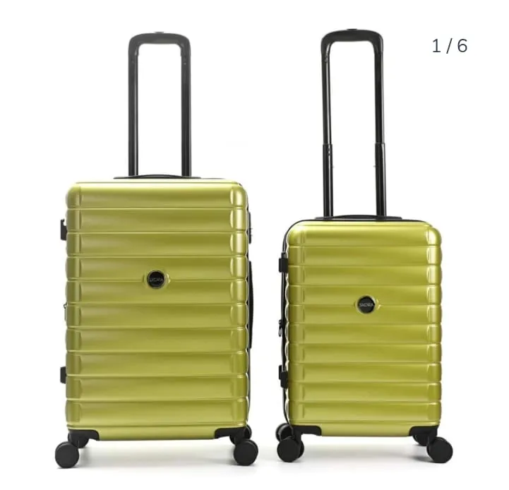 SET X 2 VALIJAS SKORA ABS + PC 24 - 20 PULGADAS COLOR VERDE ( 39755)