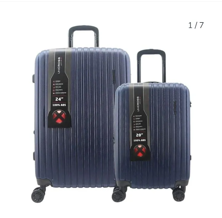 SET X 2 VALIJAS WILSON MATERIAL PP - 4 RUEDAS DOBLE- 20- 24 PULGADAS COLOR AZUL ( 651765A)