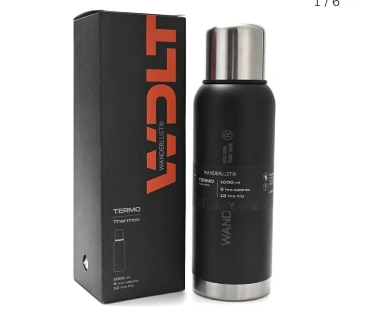 TERMO WANDERLUST DE ACERO INOXIDABLE 1000 ML COLOR NEGRO PRECIO UNITARIO ( 37117)