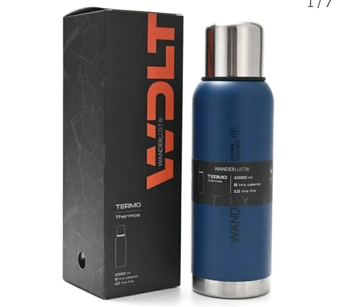 TERMO WANDERLUST DE ACERO INOXIDABLE 1000 ML COLOR AZUL PRECIO UNITARIO ( 37117)