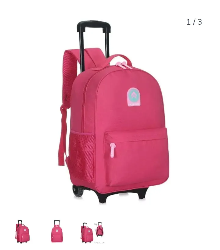 MOCHILA INSIDER CARRO 2 CIERRES 17 PULGADAS 45 X 30 X 20 CM COLOR FUCSIA PRECIO UNITARIO ( BTS) ( 17509)