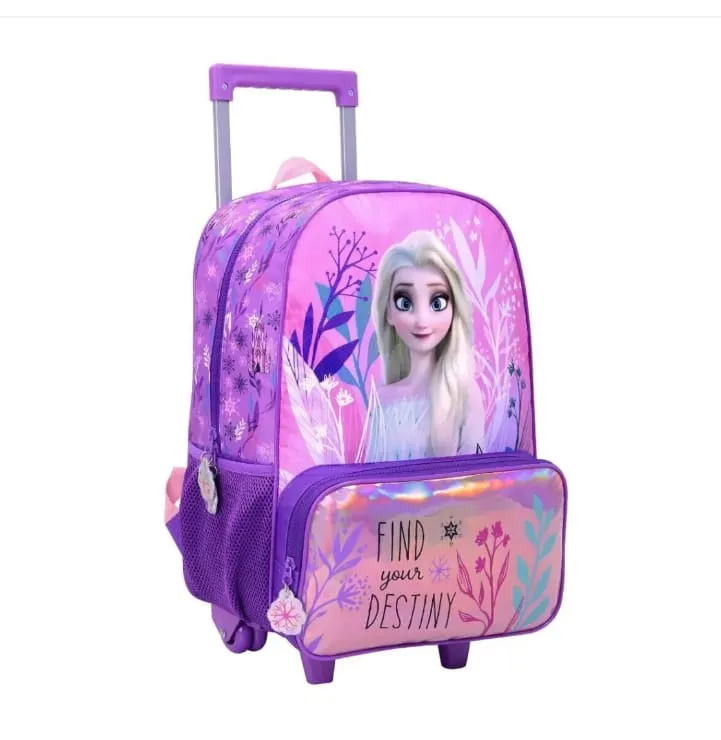 MOCHILA FROZEN CARRO 2 CIERRES 17 PULGADAS 45 X 30 X 15 CM COLOR VIOLETA PRECIO UNITARIO ( BTS) ( 57864B)