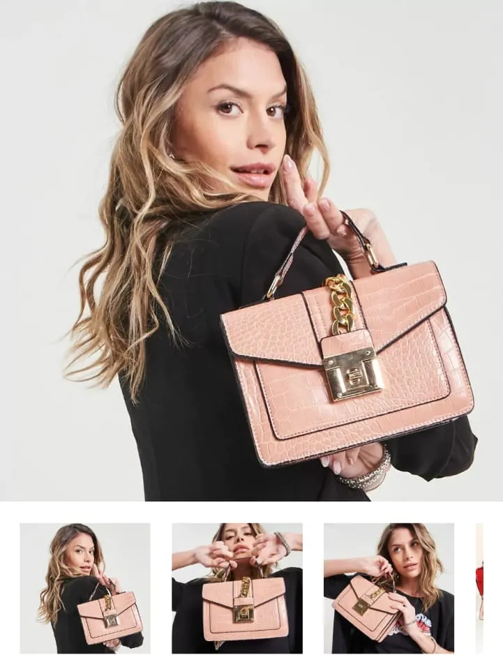 CARTERA JANA COLOR DURAZNO PU CUERO SINTÉTICO CROCO 21 ANCHO X  16 LARGO X 9 AMPLITUD 