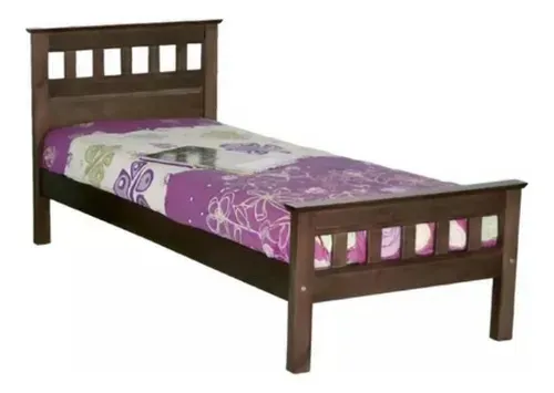 Cama pino caoba lustrada