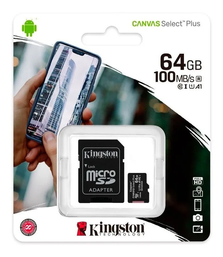 Memoria micro SD 64 GB 100 Mb/s