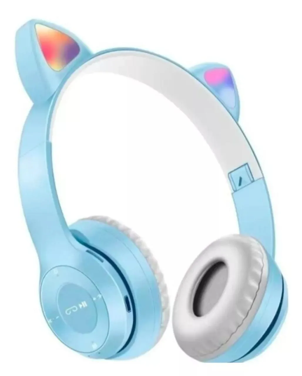 Auricular Bluetooth gatito celeste