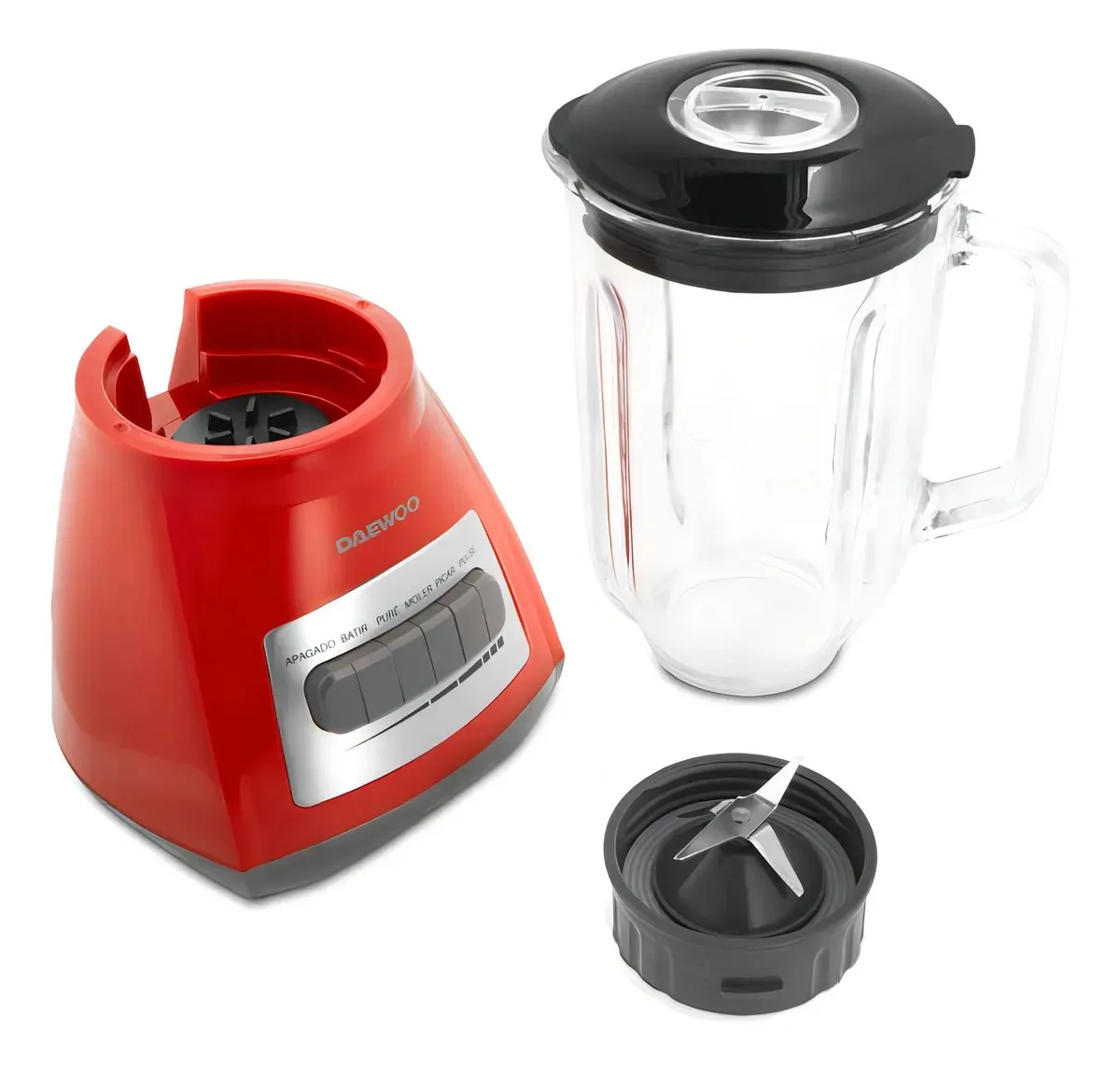 licuadora daewo roja vaso vidrio 650w - imagen 2