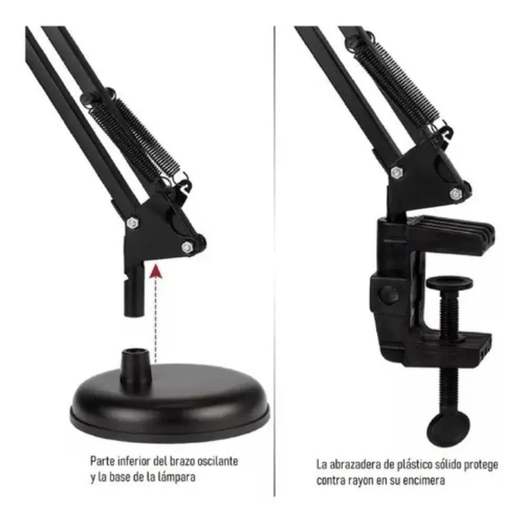 LAMPARA DE ESCRITORIO FLEXIBLE NEGRO - imagen 2