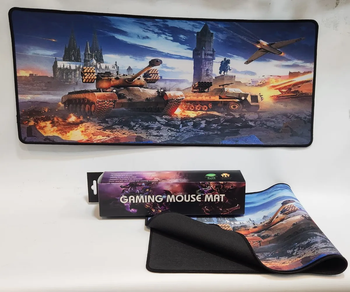 Mouse pad gamer cosido guerra