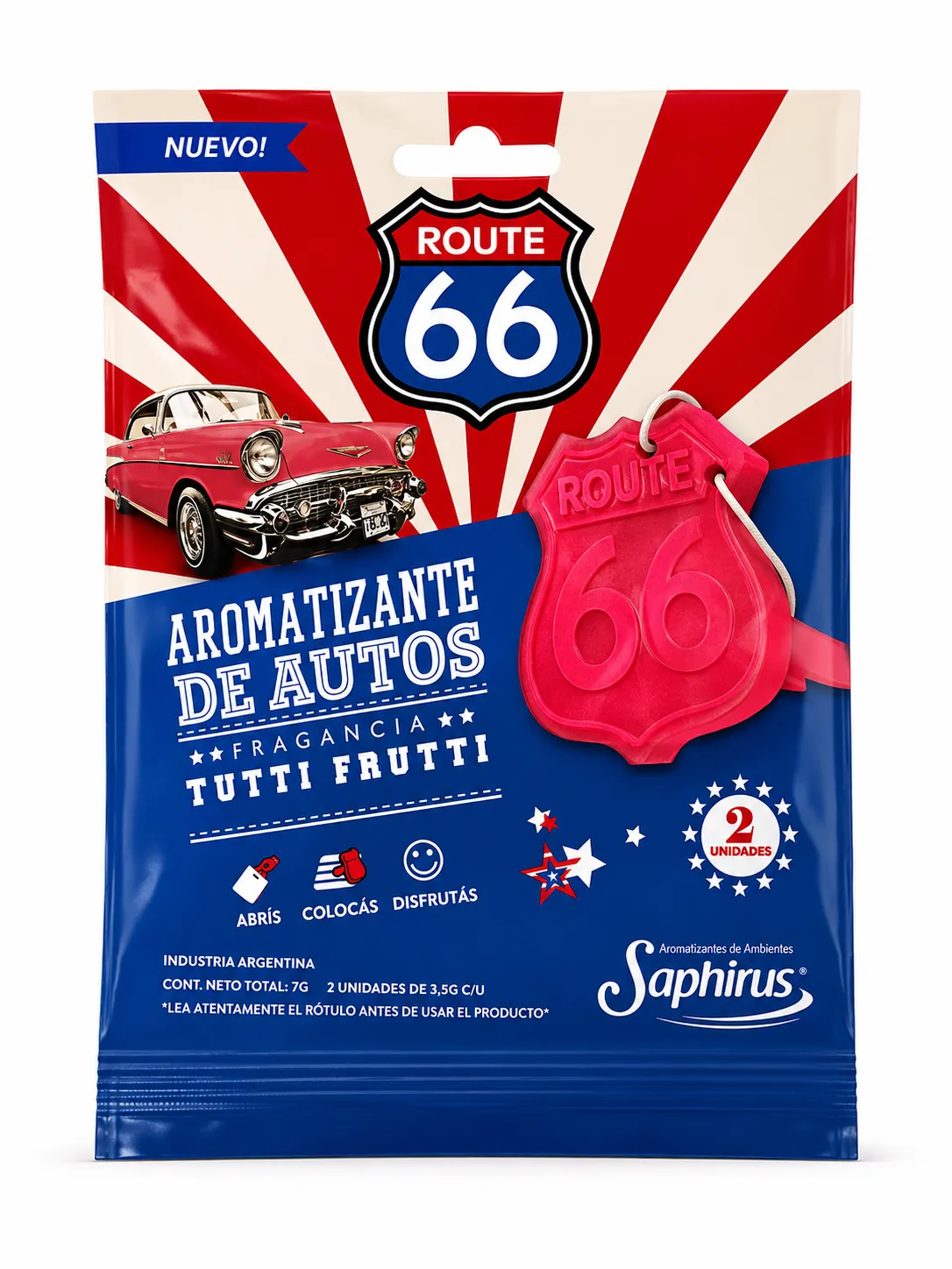 🚗 Aromatizante para Auto Route 66 – Tutti Frutti 🍓🍊