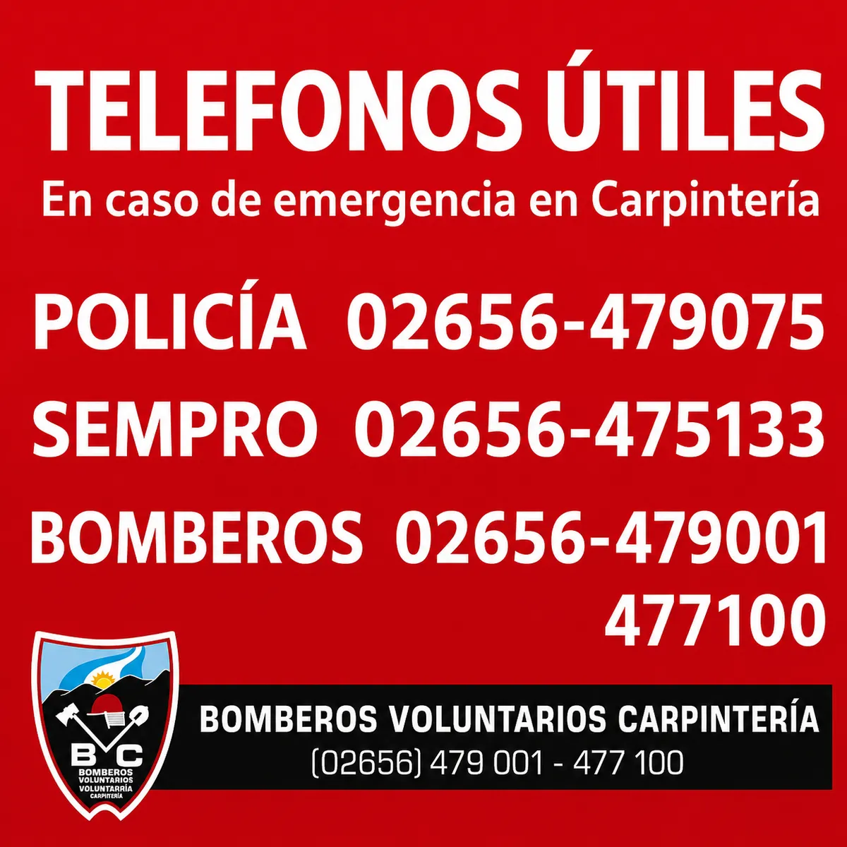 teléfonos útiles locales de carpintería