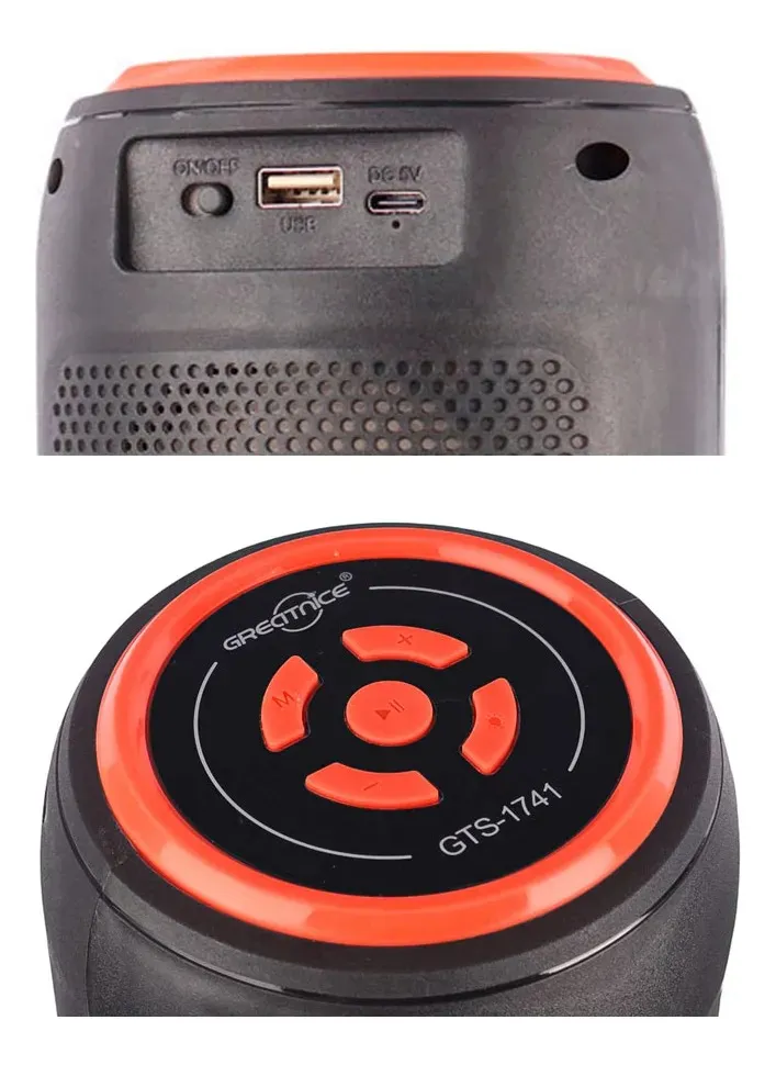 Parlante Inalambrico Portatil Efectos De Luz Rgb Fm Radio - imagen 3