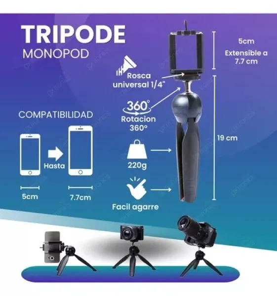 Soporte trípode para celular - imagen 2
