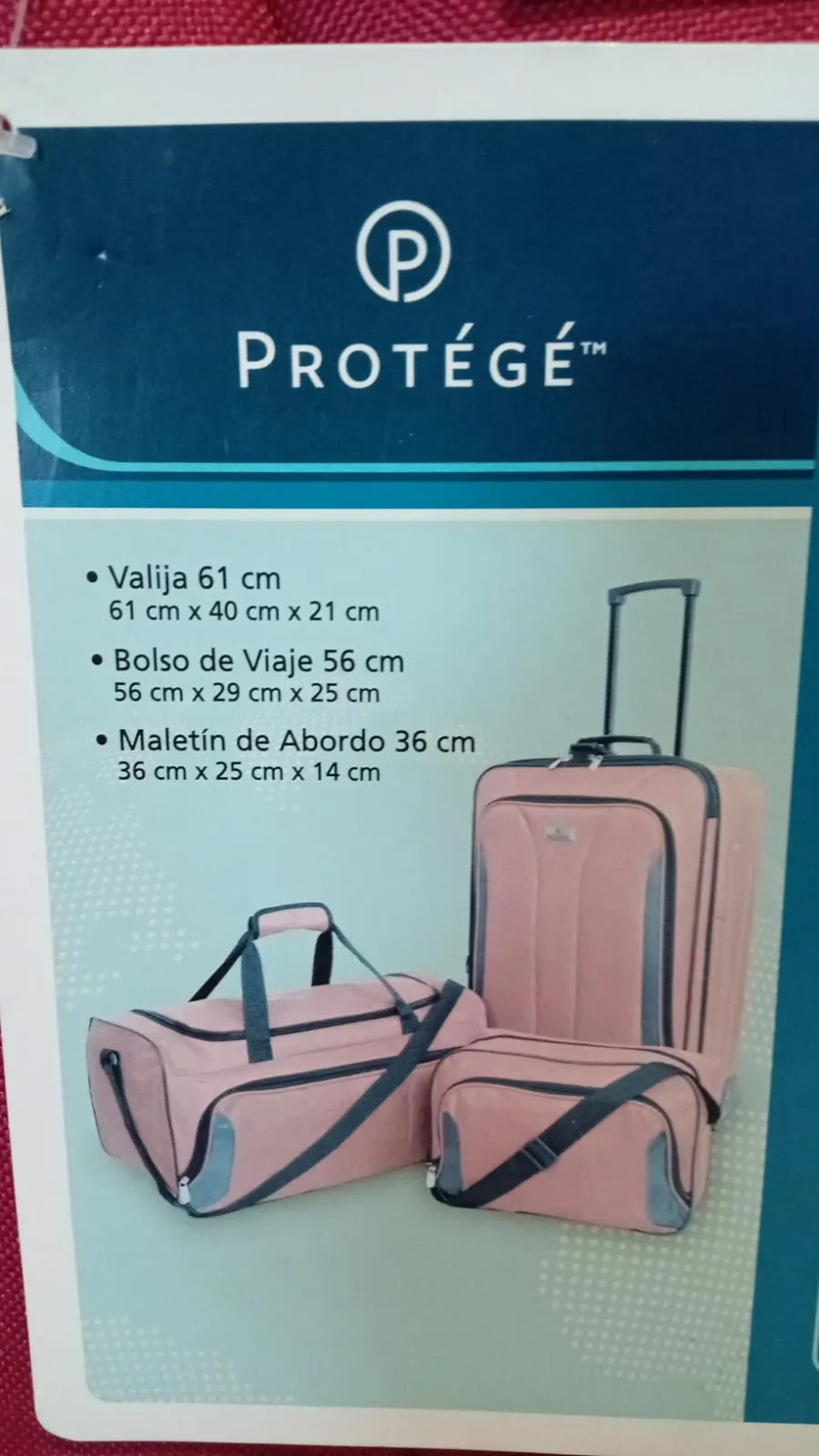 Set x 3 valija bolso y bolso de mano rojo - imagen 2