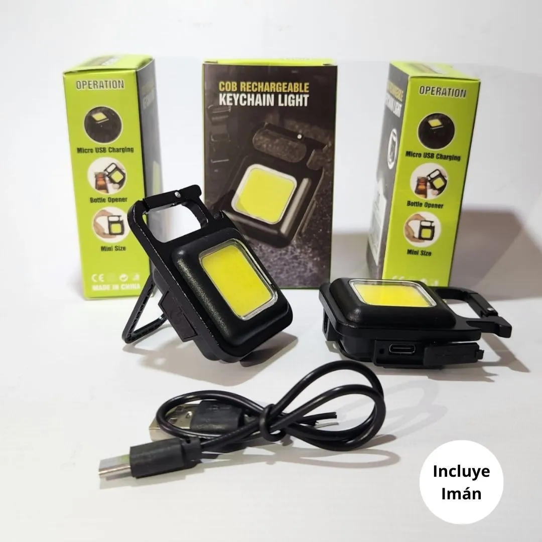 Linterna COB llavero recargable
