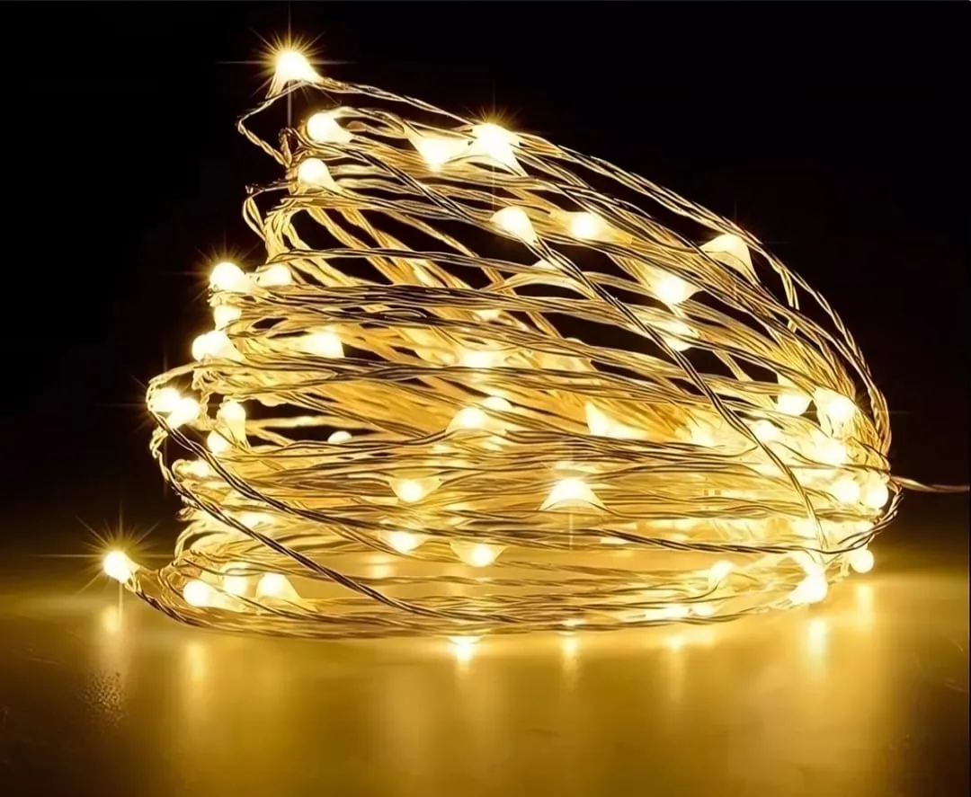 Luces 10 metros blanco cálido a pilas - imagen 3
