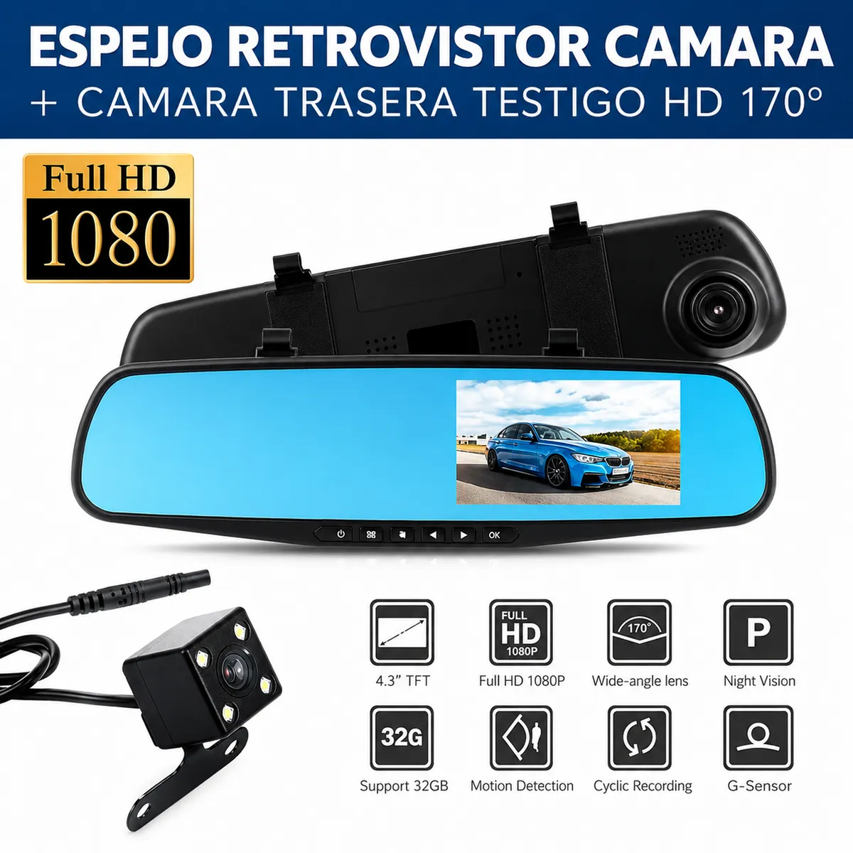 Espejo retrovisor camara